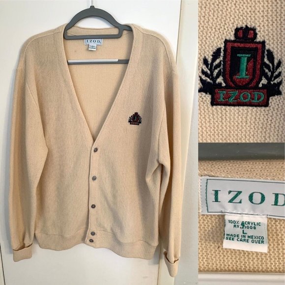 Vintage Men’s L cardigan Izod Preppy Collegiate Grandpa Okd Money sweater - Picture 8 of 8